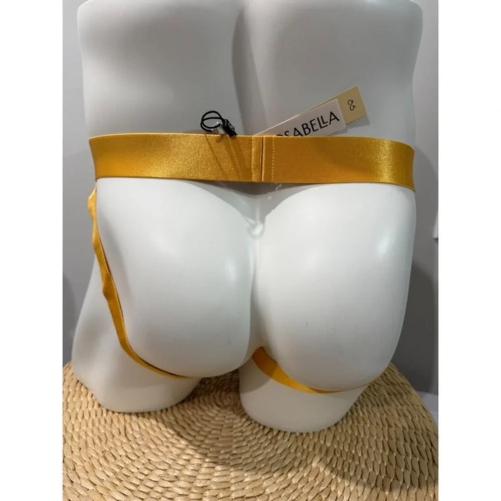 Cosabella Men's Never Say Never Lace Jock Strap Yellow Taaja Mango Size L